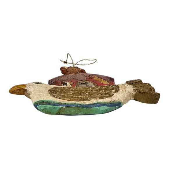 Noahs Ark Peace Dove Star Christmas Ornament Holiday Resin Vintage MCM Decor - Picture 4 of 16